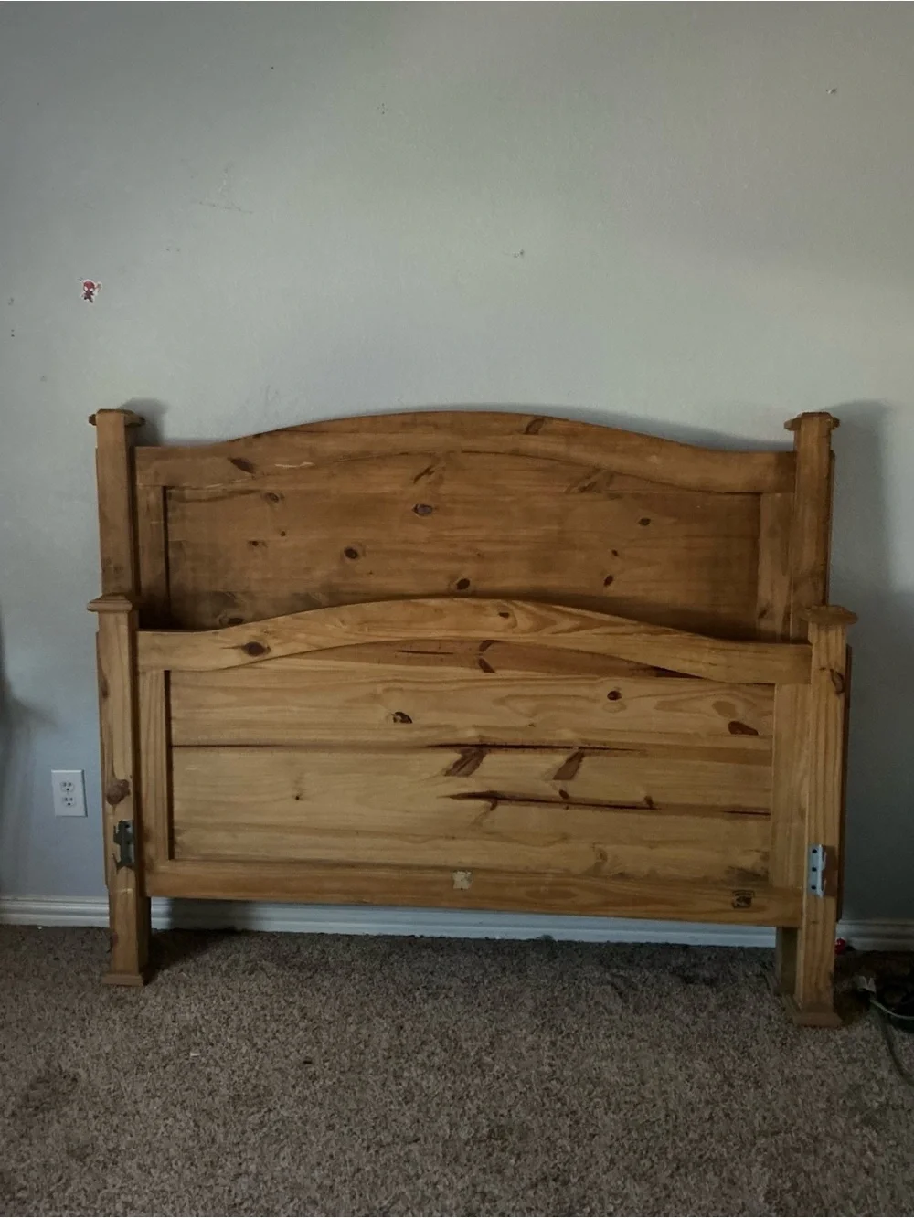 Queen Rustic Texas Lone Star Solid Wood Bed Frame – Western Ranch Style